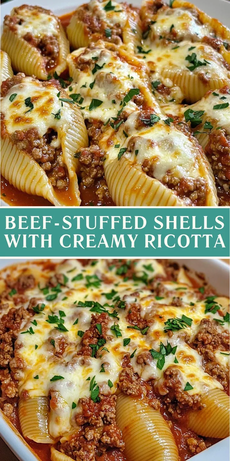 Beef-Stuffed Shells with Creamy Ricotta Filling Delight You!