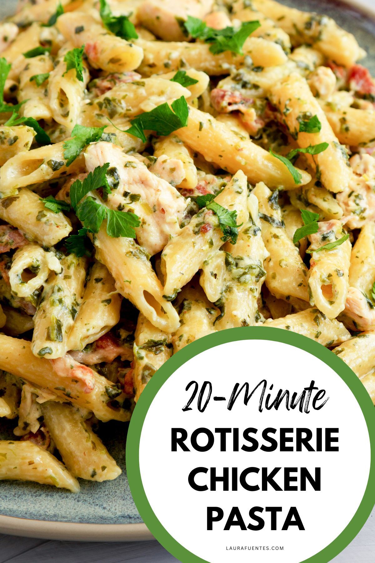 Rotisserie Chicken Pasta with Garlic, Herbs, & Olive Oil