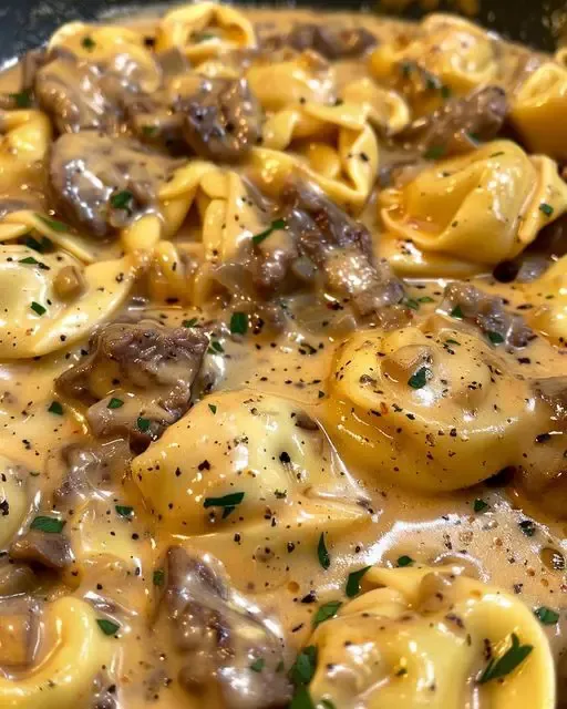 CHEESESTEAK TORTELLINI IN RICH PROVOLONE SAUCE