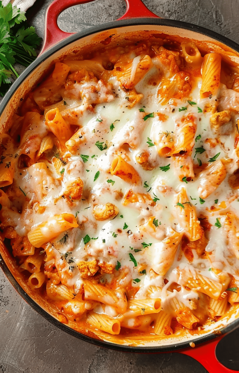 One Pot Chicken Parmesan Pasta [40 Minutes]