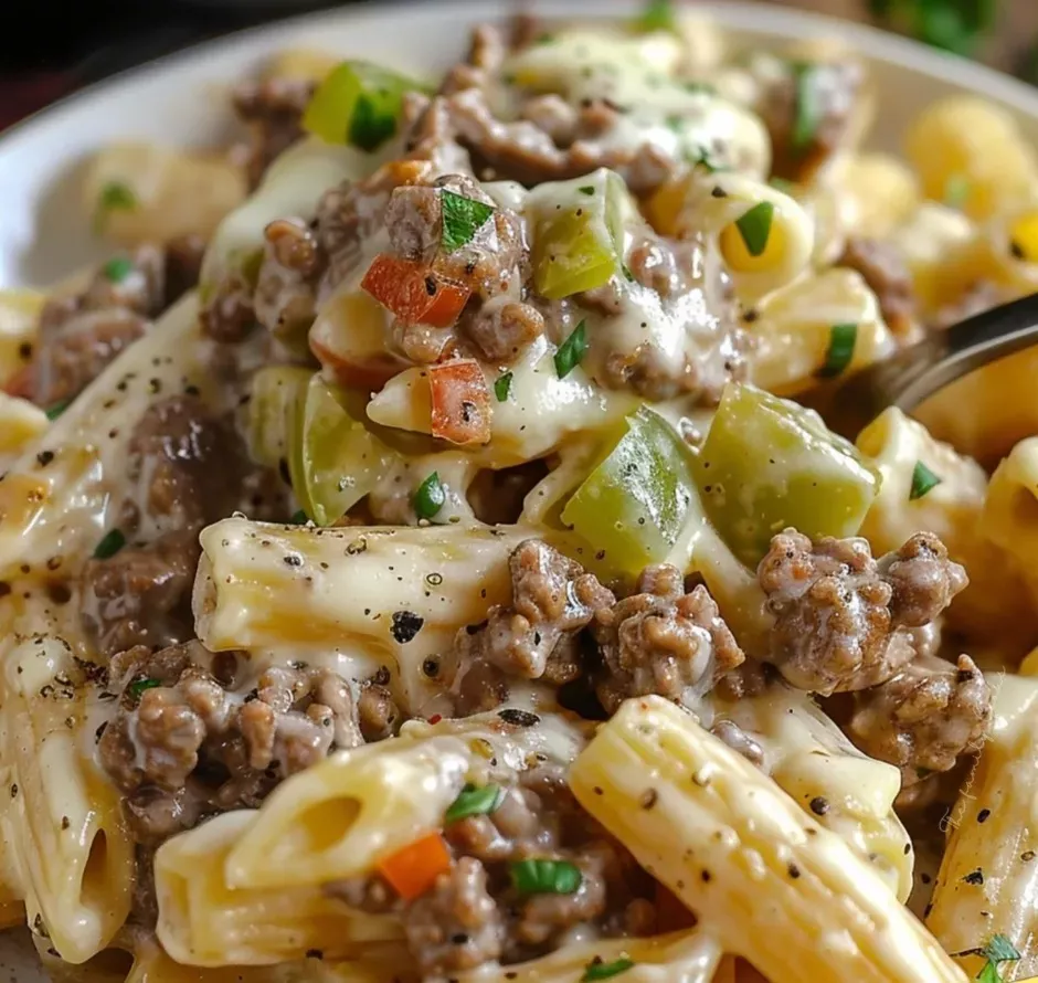 Creamy Philly Cheesesteak Pasta Idea - My Homemade Recipe
