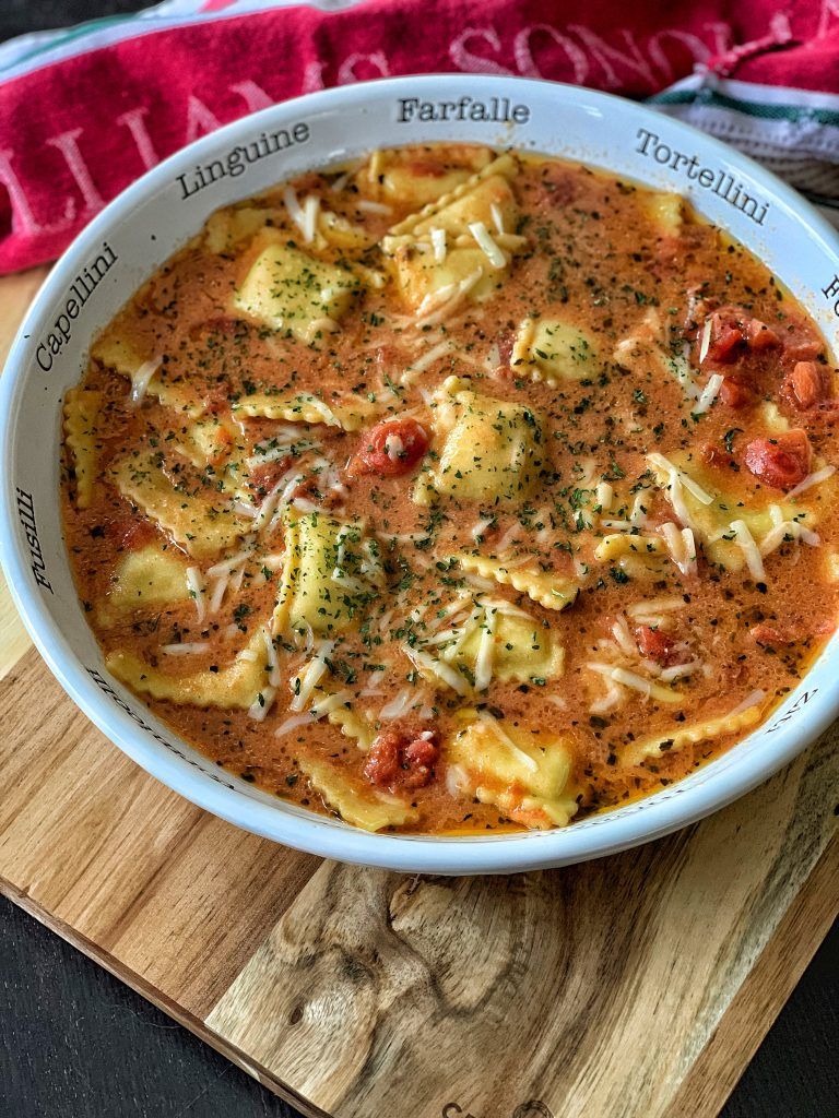 Instant Pot Ravioli In A Tomato Parmesan Broth