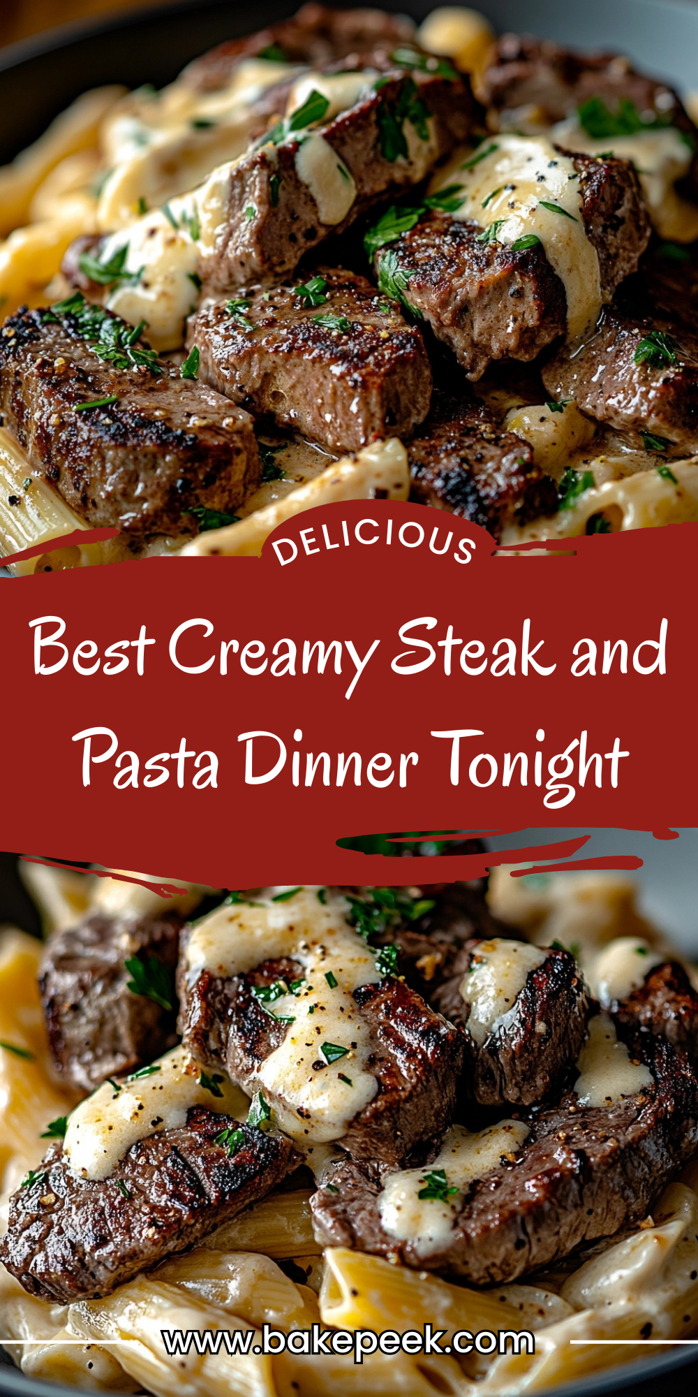Best Creamy Steak and Pasta Dinner Tonight | Easy Garlic Parmesan Pasta & Steak Recipe