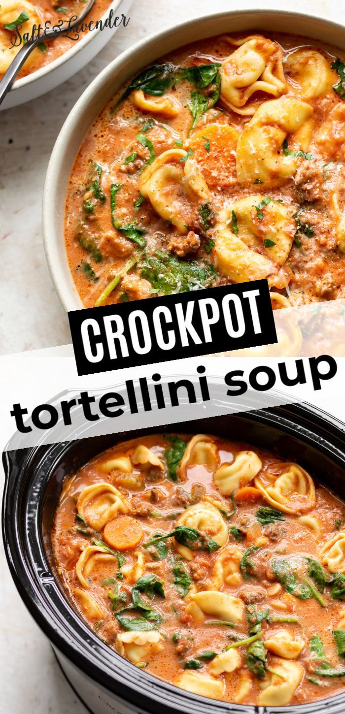 Crockpot Tortellini Soup with Sausage