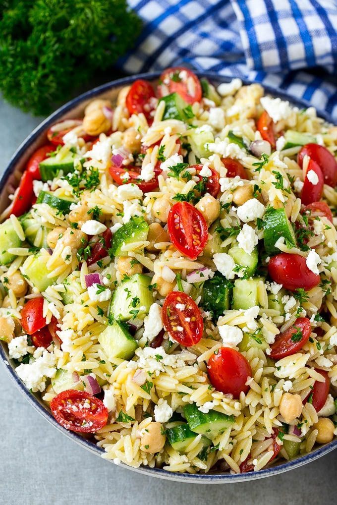 Orzo Salad with Vegetables and Feta