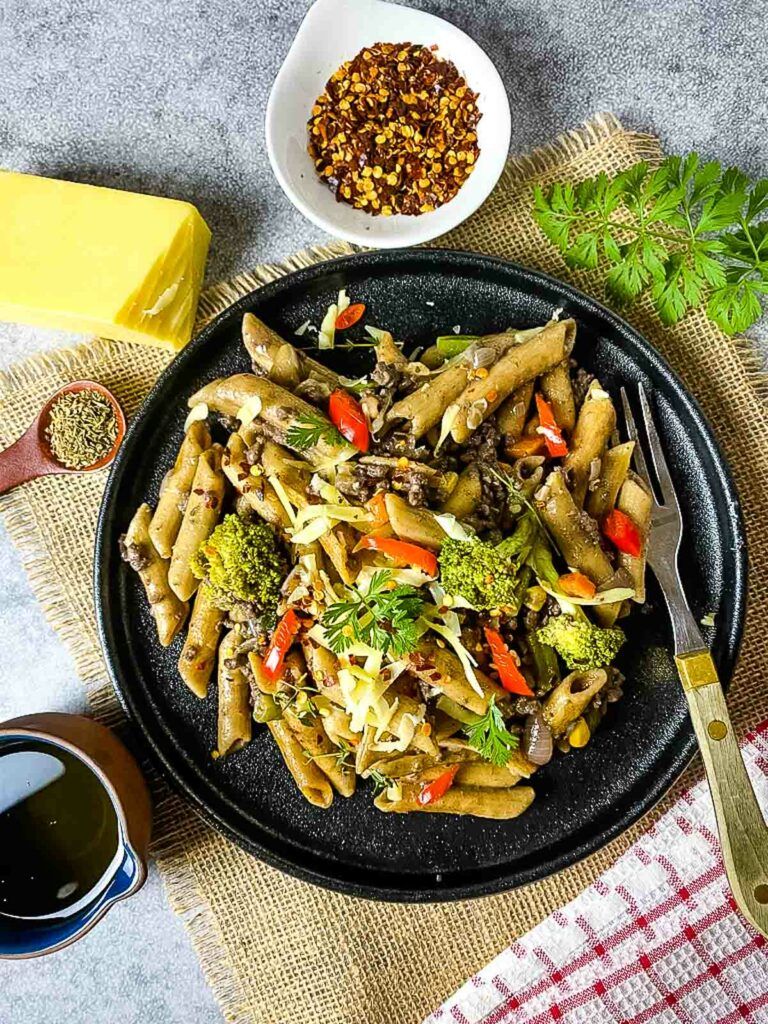 Ground Beef Pasta (No Tomato Sauce)