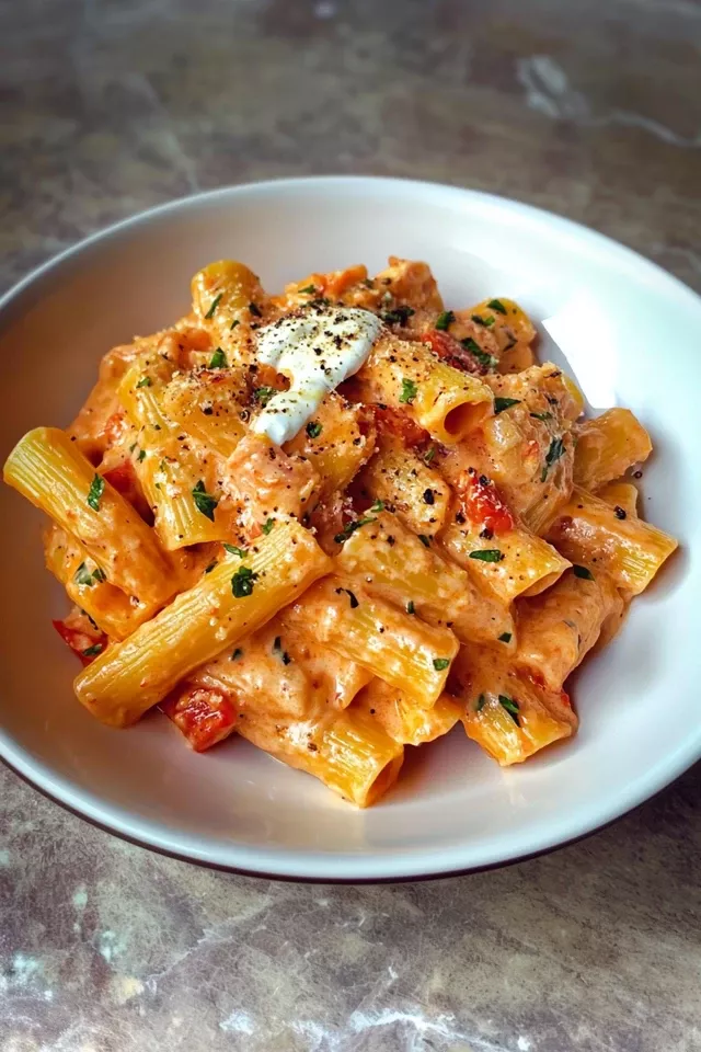 Easy and Creamy Tomato Garlic Pasta