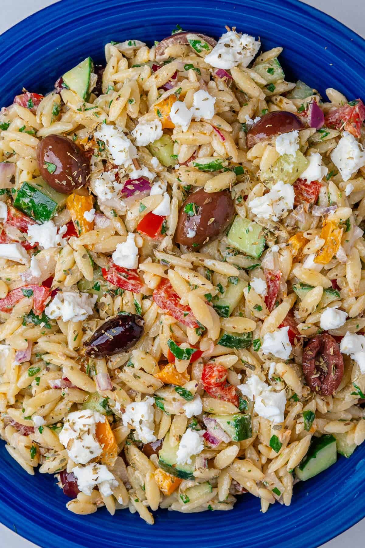 Greek Orzo Salad - Feta Dressing