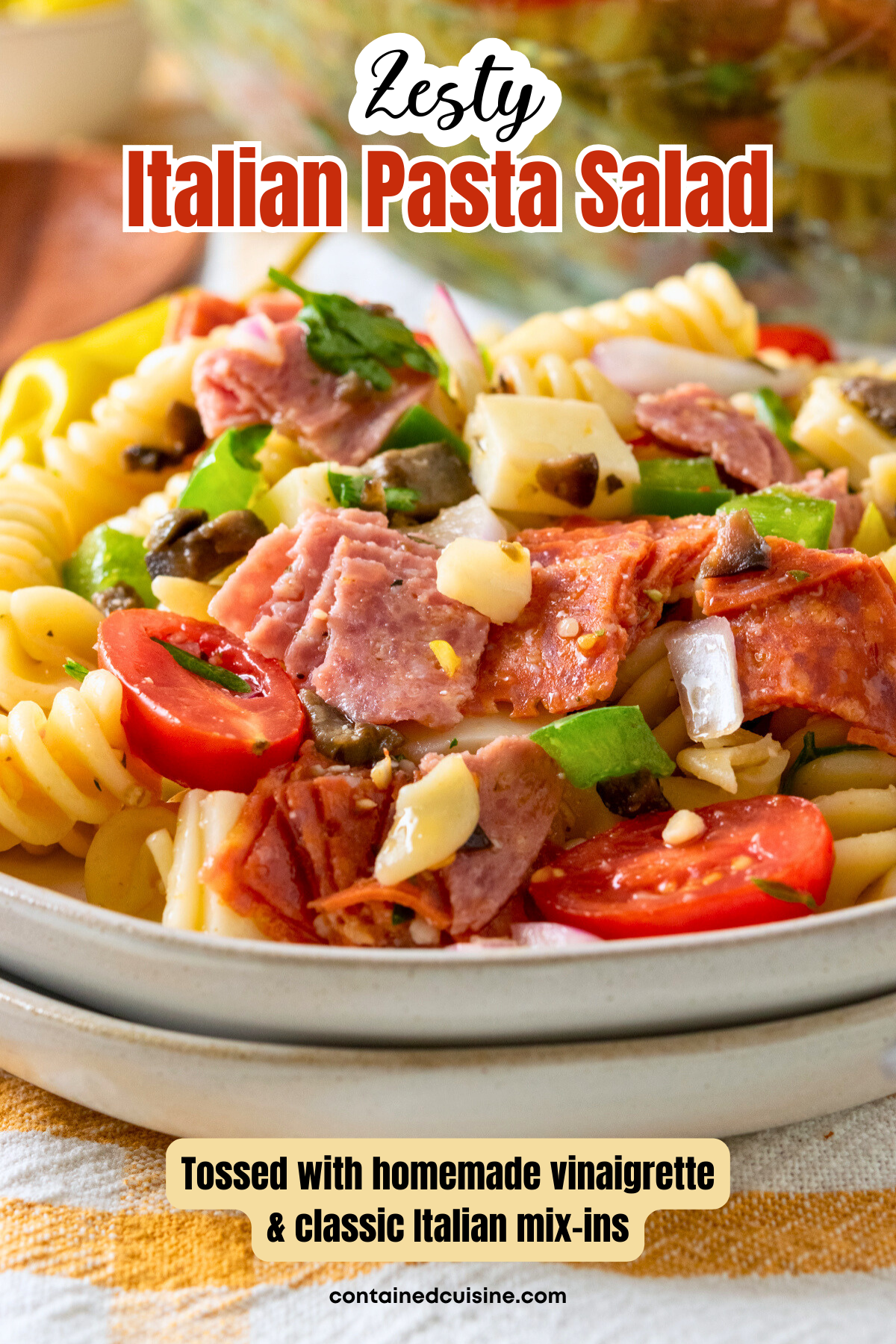 Zesty Italian Pasta Salad (No Mayo!)