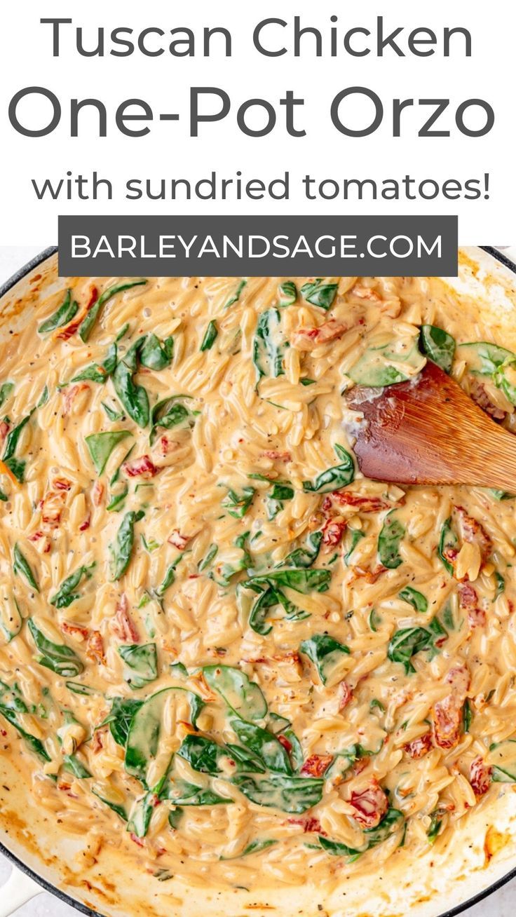 One-Pot Tuscan Chicken Orzo