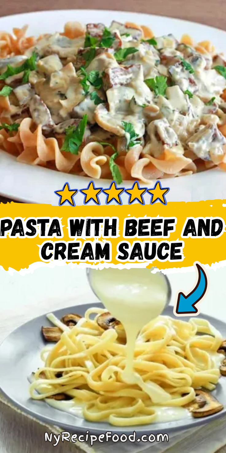 Pasta with Beef and Cream Sauce