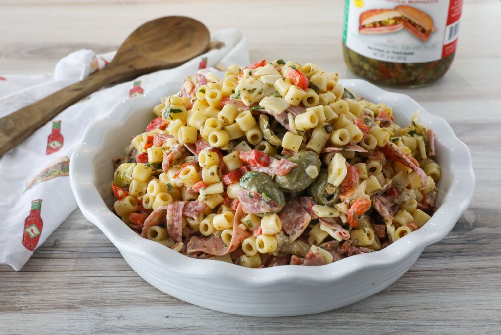 Muffuletta Pasta Salad Recipe - Blue Plate Mayonnaise