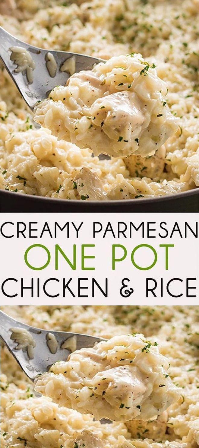 Creamy Parmesan One Pot Chicken and Rice - The Salty Marshmallow