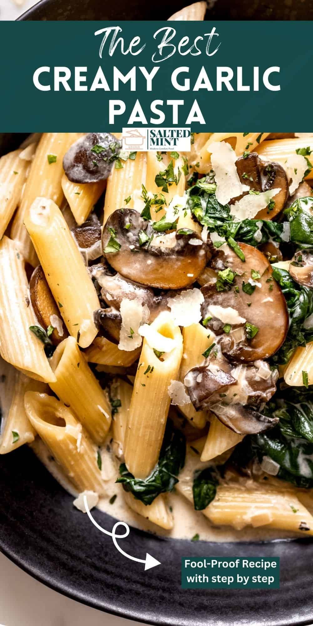 Lighter Healthier Simple One Pot Creamy Mushroom Pasta