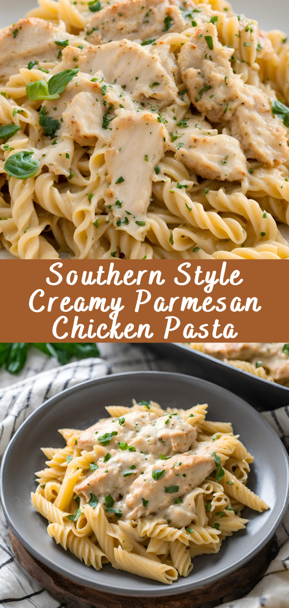 Southern Style Creamy Parmesan Chicken Pasta