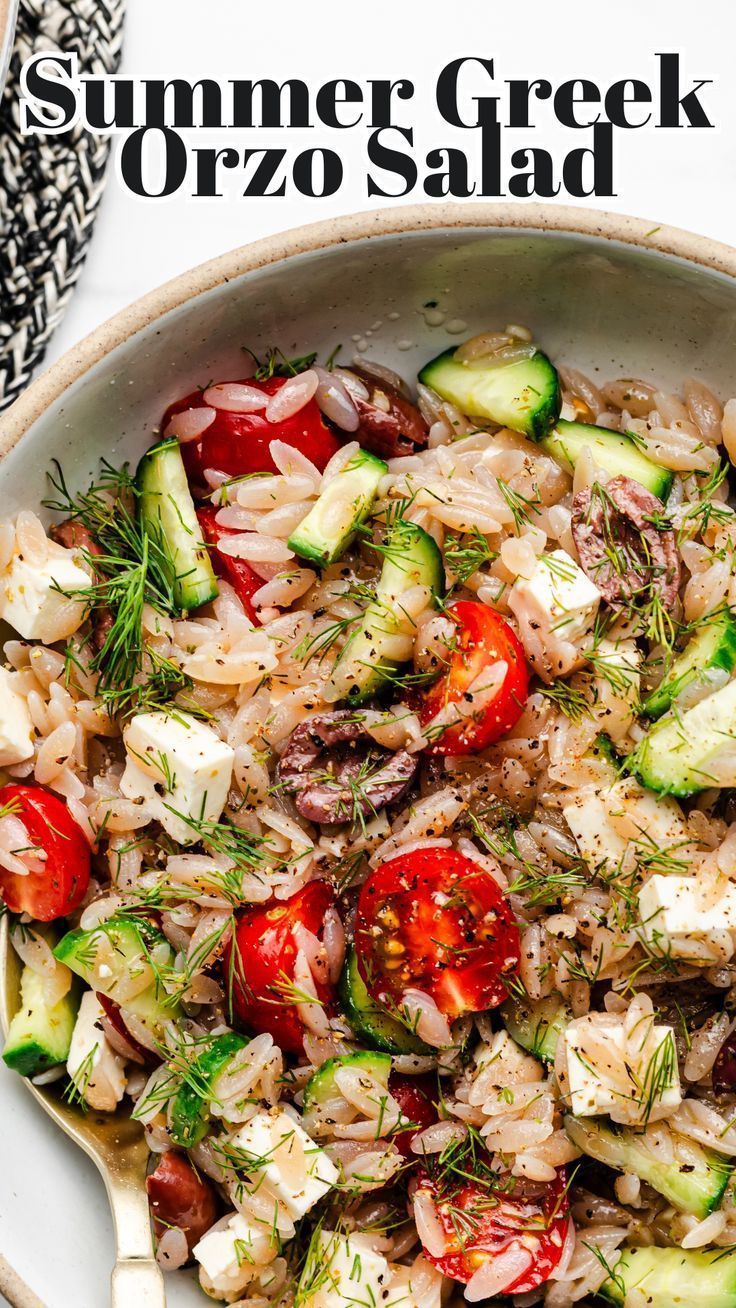 Greek Orzo Pasta Salad Recipe for Summer