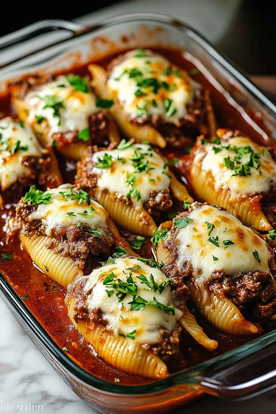 Creamy Ricotta Beef Stuffed Shells Pasta Recipe - My Cook Point