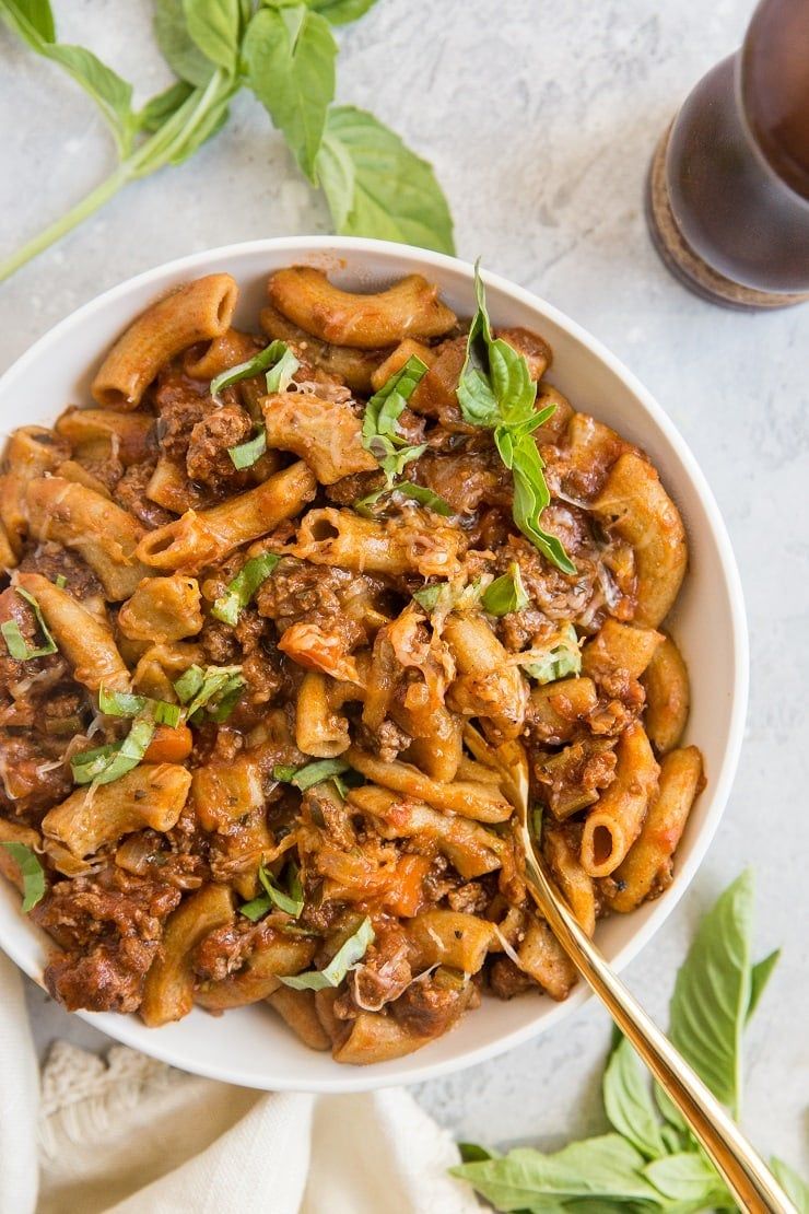 Rigatoni Pasta with Bolognese Sauce