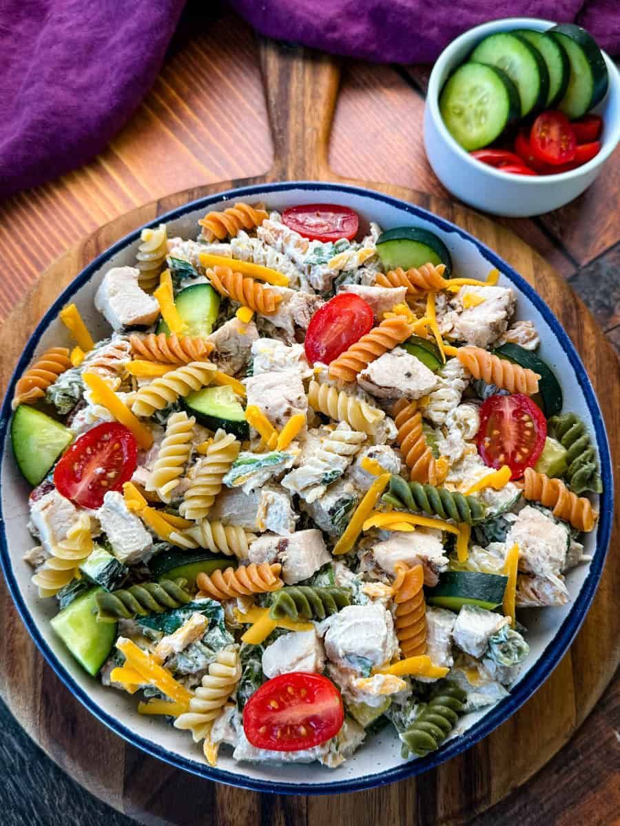 High Protein Chicken Pasta Salad
