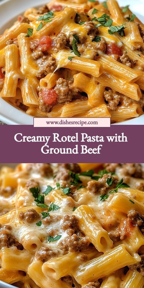 Creamy Rotel Pasta with Ground Beef