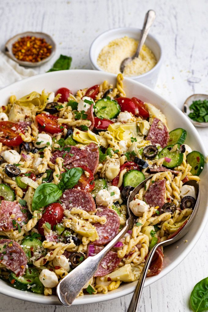 Easy Italian Pasta Salad with Salami [30 Minutes] - Robust Recipes
