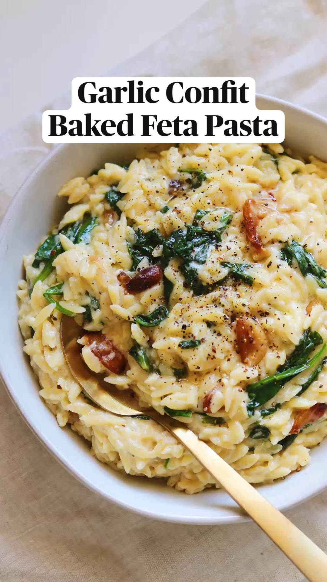 Garlic Confit Baked Feta Pasta
