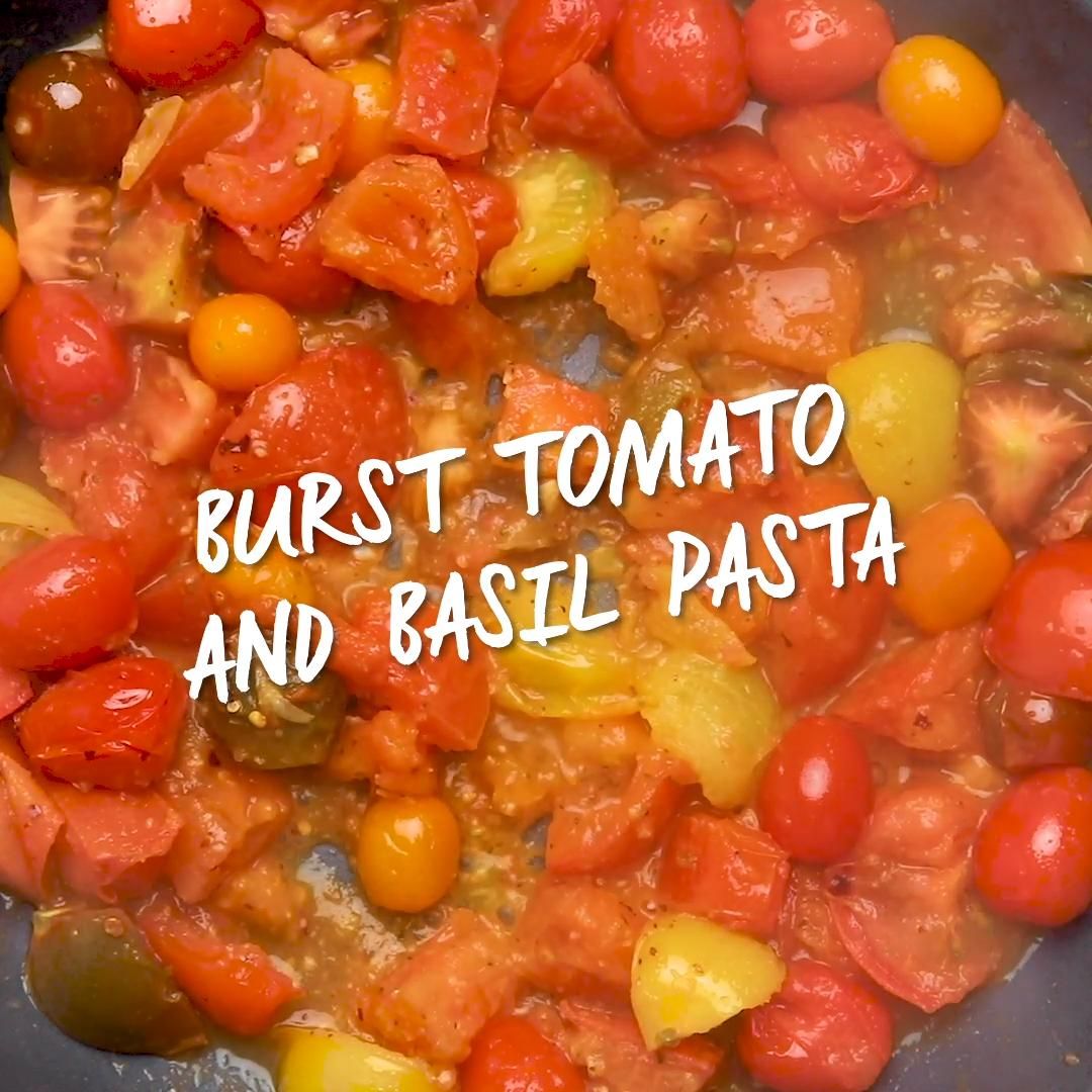 Burst tomato and basil pasta