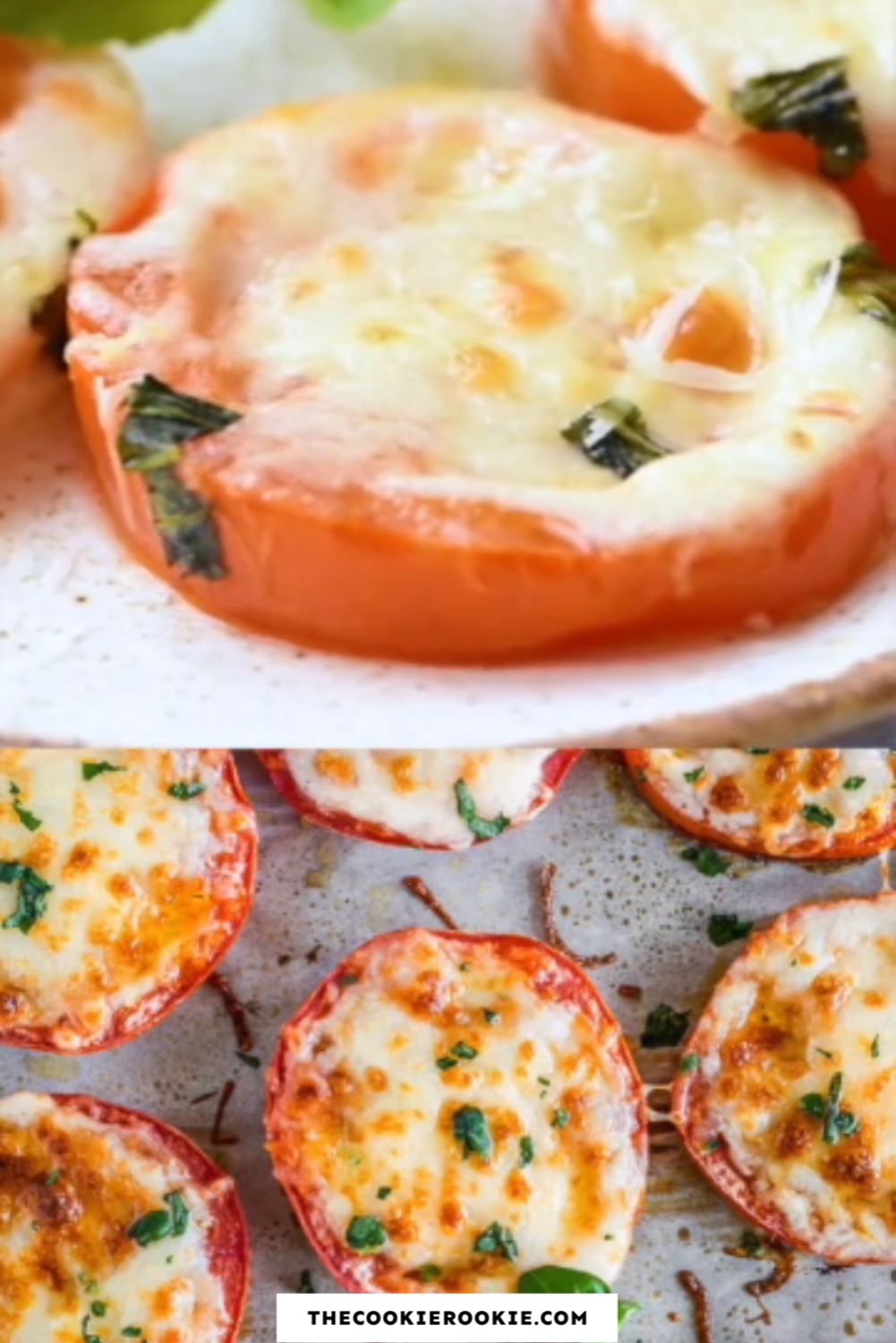 Cheesy Baked Tomatoes with Mozzarella & Parmesan