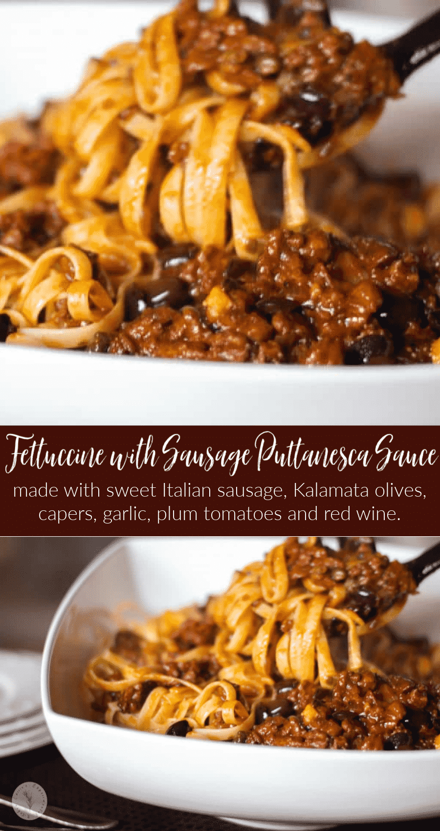 Fettuccine with Sausage Puttanesca Sauce