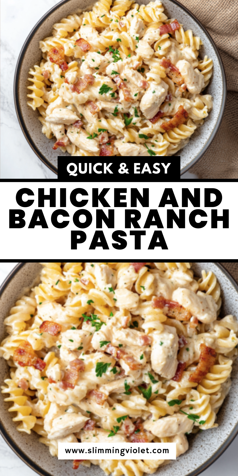 Chicken and Bacon Ranch Pasta