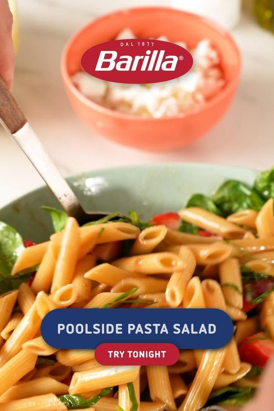 Strawberry & Spinach Balsamic Pasta Salad Recipe
