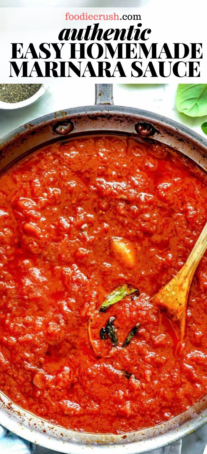 EASY & AUTHENTIC HOMEMADE MARINARA SAUCE | foodiecrush.com