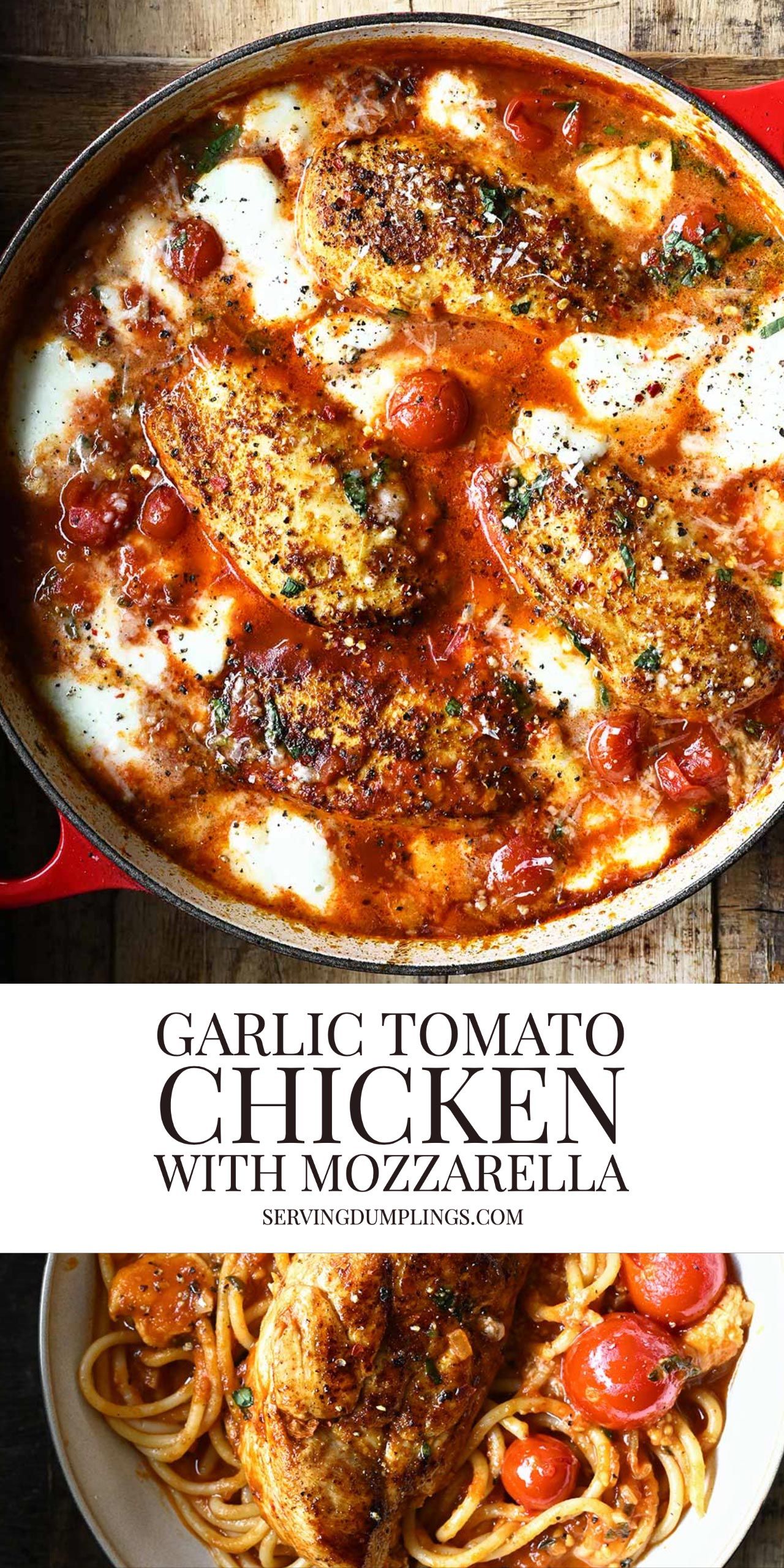 Garlic Tomato Chicken with Mozzarella