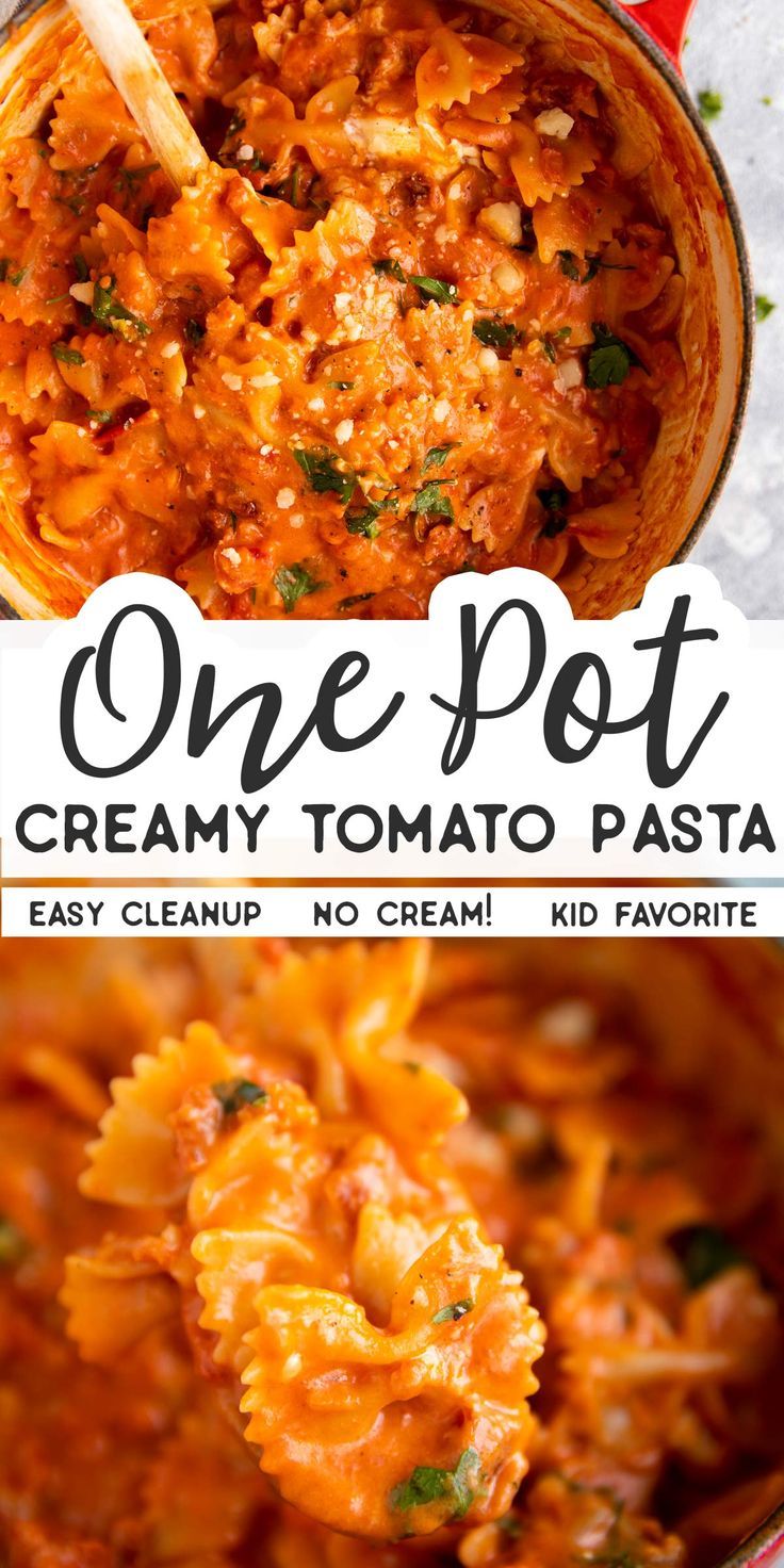 One Pot Creamy Tomato Pasta