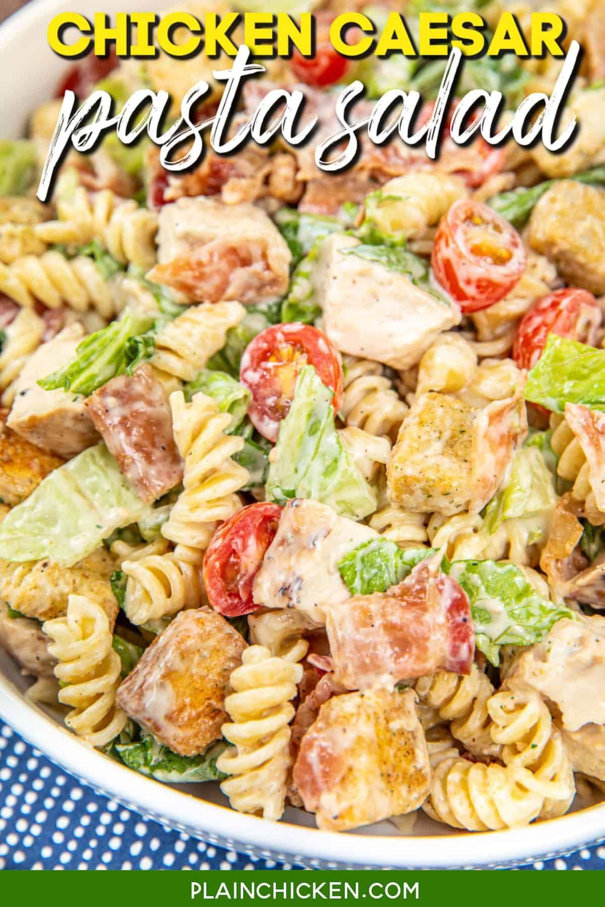 Chicken Caesar Pasta Salad - Plain Chicken