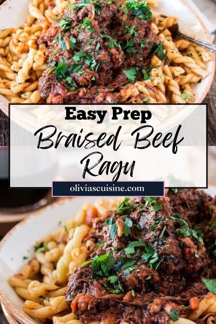 Easy Prep Braised Beef Ragu with Gemelli - Olivia's Cuisine