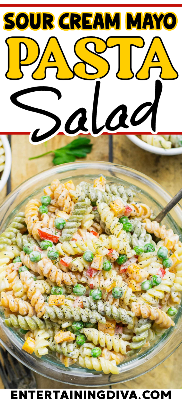 Creamy Pasta Salad with Sour Cream and Mayo (Easy Summer Recipes)