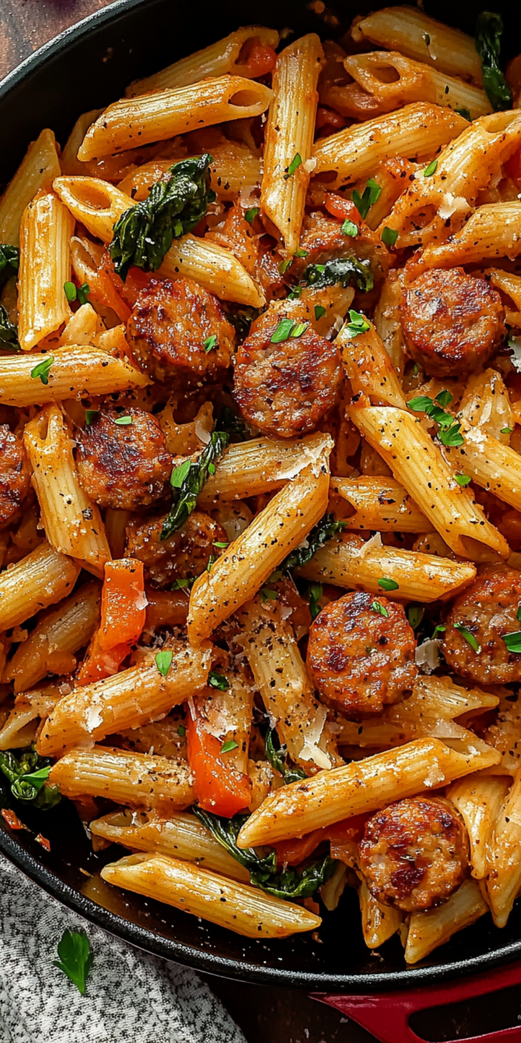 One Pot Creamy Cajun Sausage Pasta (30-Minutes)