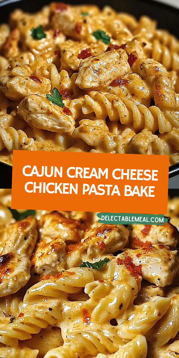Cajun Cream Cheese Chicken Pasta Bake