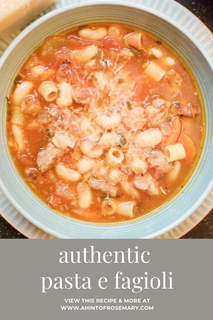 the absolute best pasta e fagioli