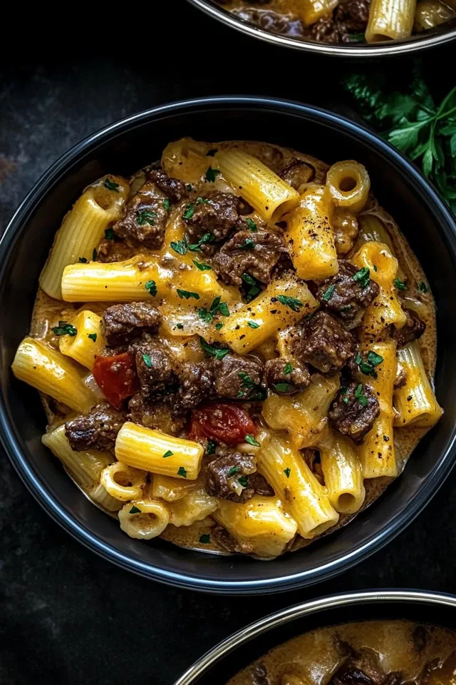 Creamy Garlic Beef Pasta: Easy & Flavorful