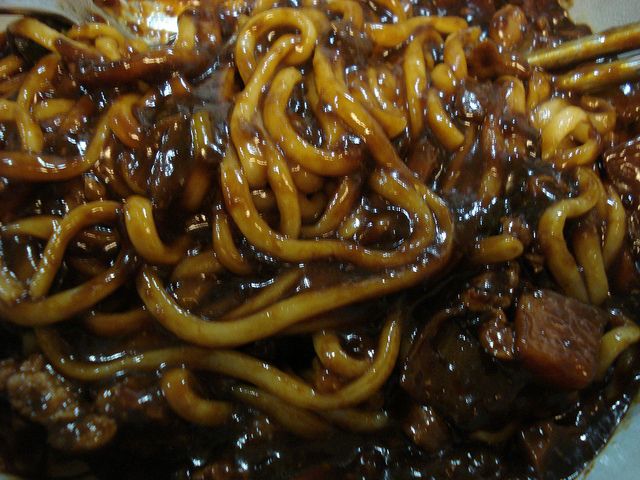 Jjajangmyeon (Noodles in blackbean sauce)