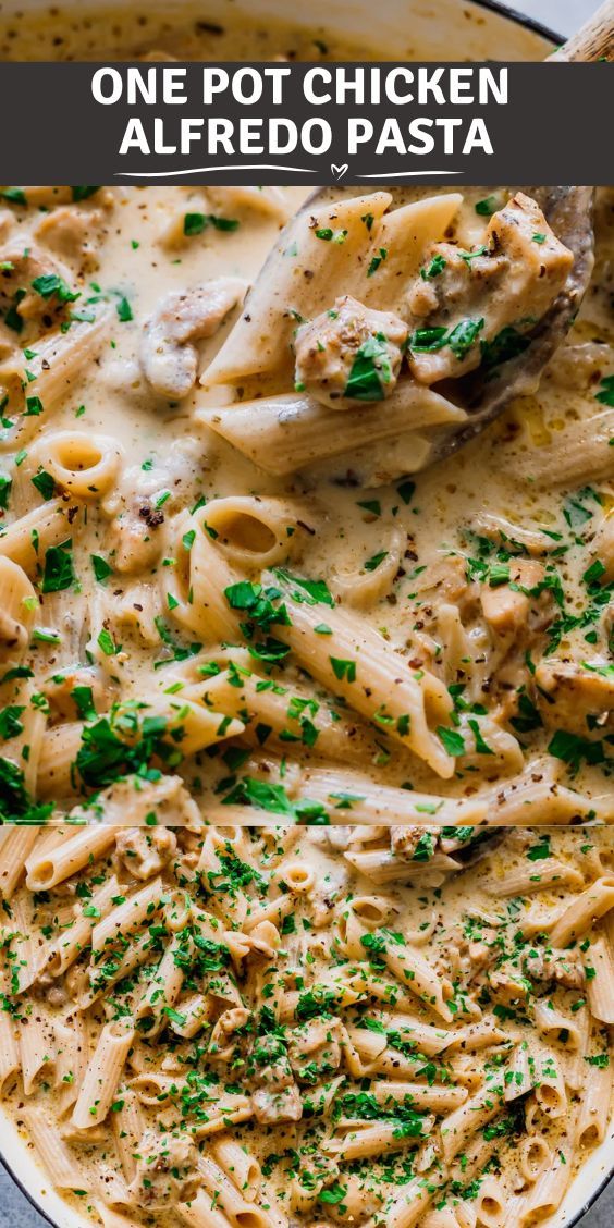 One Pot Chicken Alfredo Pasta