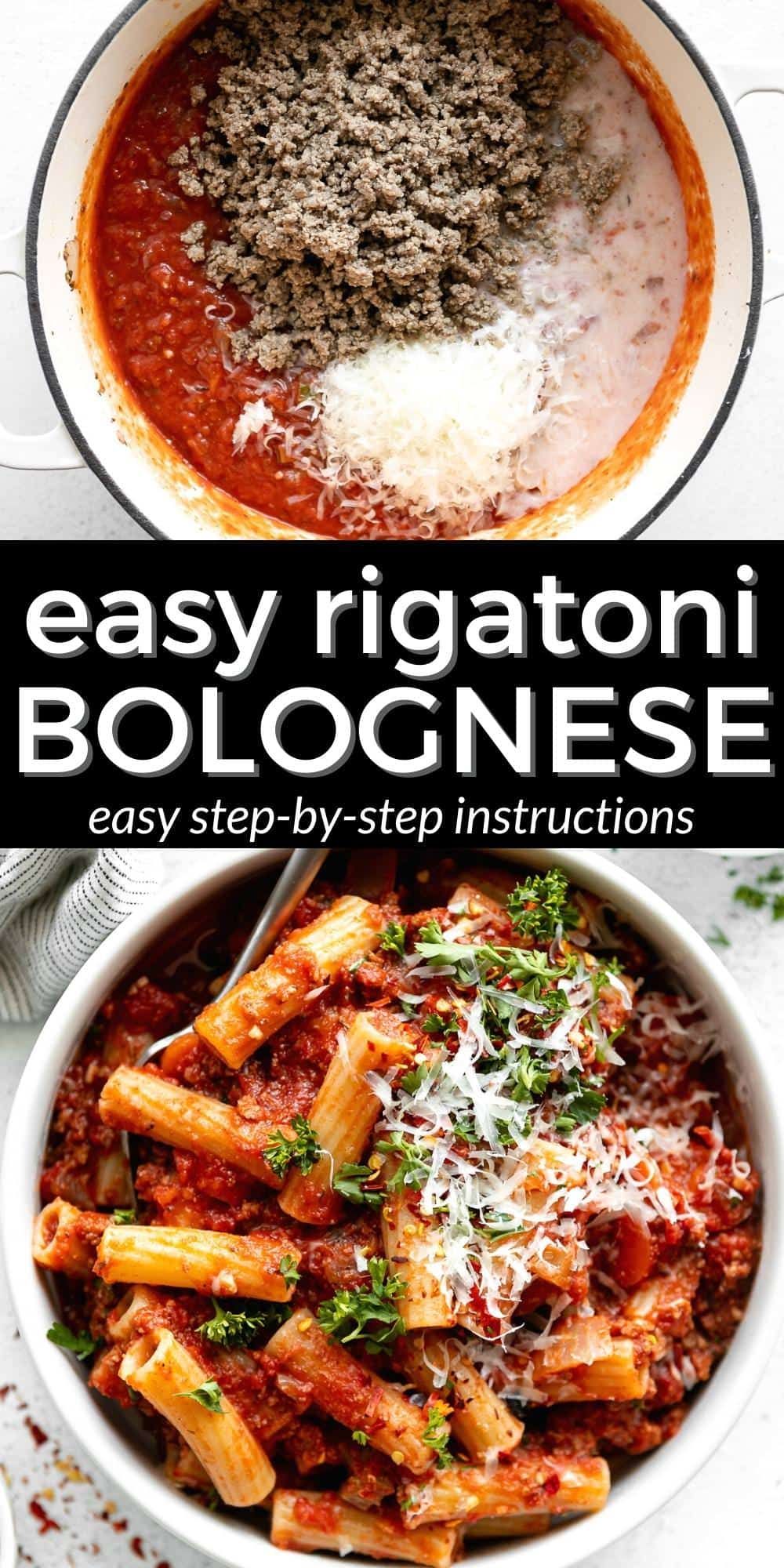 The Easiest Rigatoni Bolognese