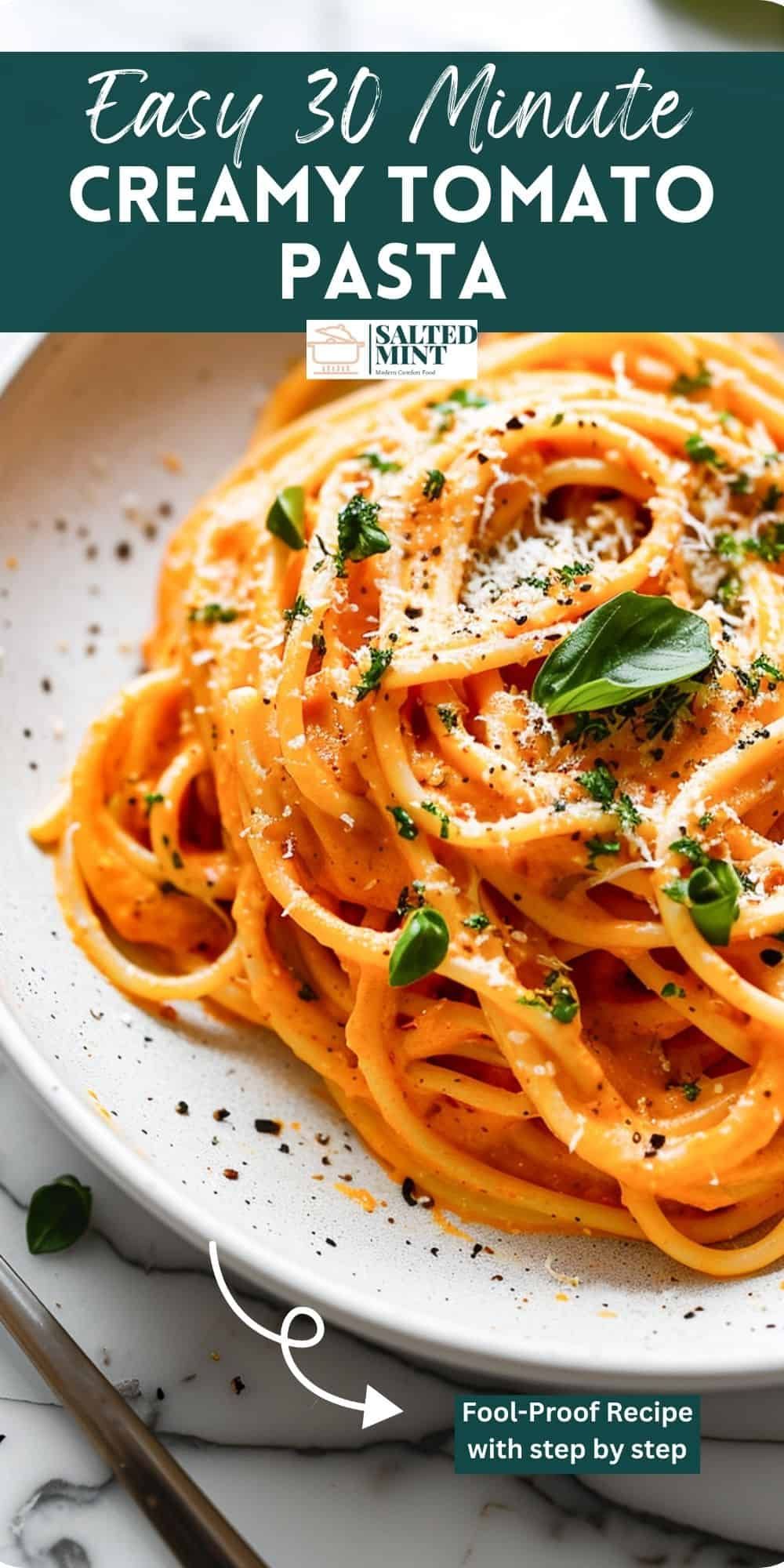 The Best 30 Minute Creamy Tomato Pasta