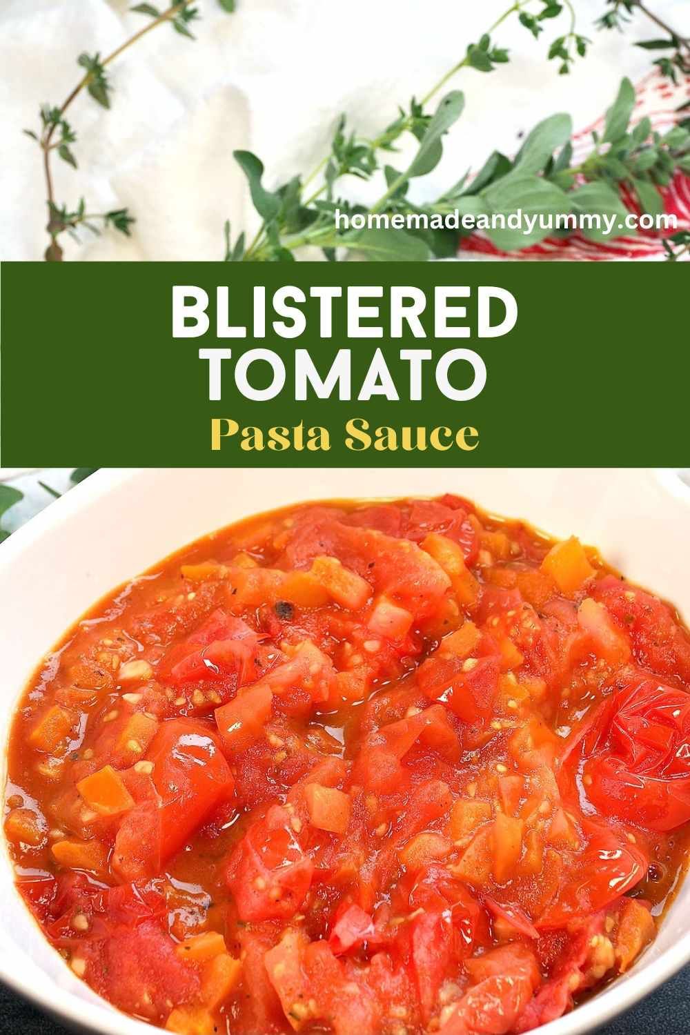 Blistered Tomato Pasta Sauce