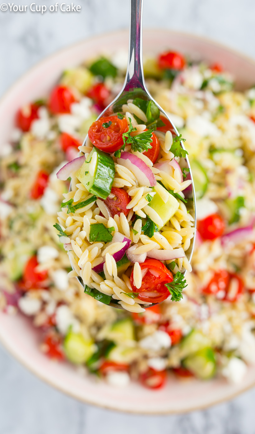 The BEST Orzo Pasta Salad