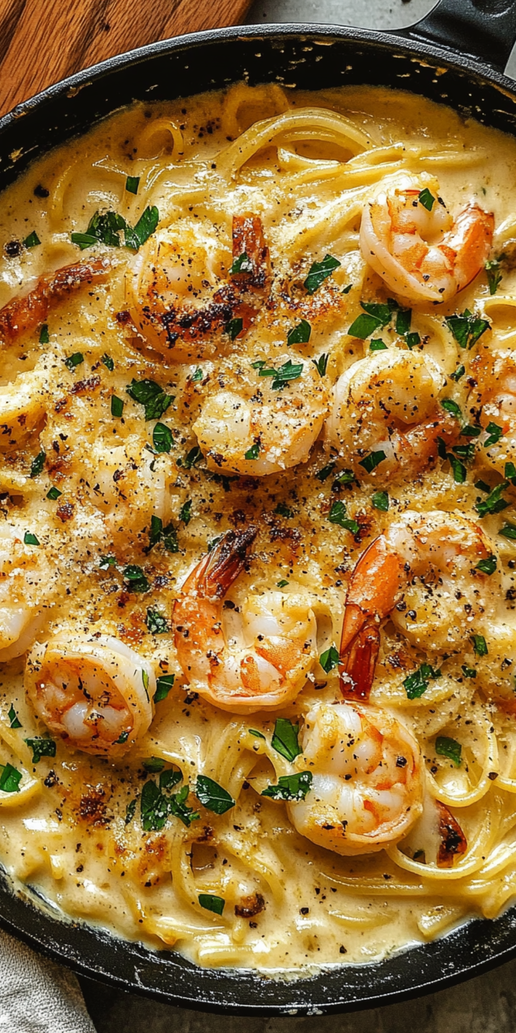 Creamy Garlic Shrimp Pasta in 25 Minutes!