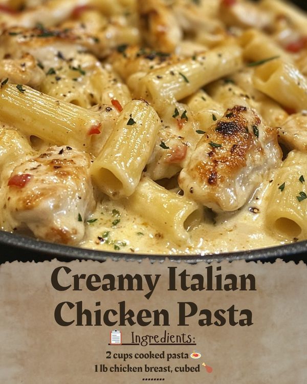 Easy Recipes By Crenn | 🍝 Creamy Italian Chicken Pasta 🍗 | Facebook