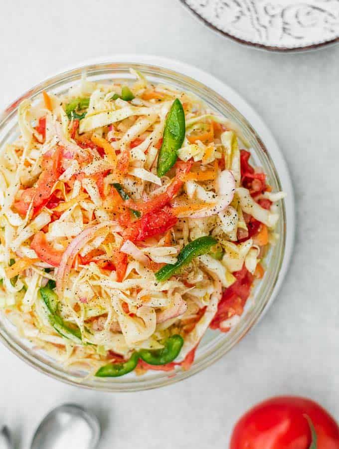 Greek Cabbage Salad (vinegar coleslaw)